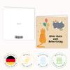 Birthday Card with Celebrating Cats and Colorful Balloons, 15 x 15 cm, Blank Inside view 2