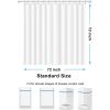 UUDIHO Waterproof Linen Shower Curtain, Neutral Soft Hotel-Style Fabric, 75 x 190 cm, Beige view 3