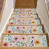 Wildflower Watercolor Non-Slip Stair Treads, 30 x 8 in, 15-Pack view 1