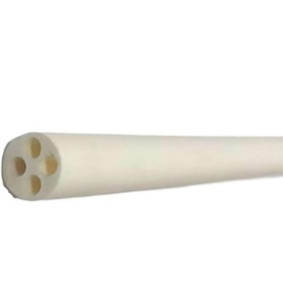 Industrial 4-Hole Alumina Ceramic Insulating Tube, Abrasion-Resistant, 1 Pc