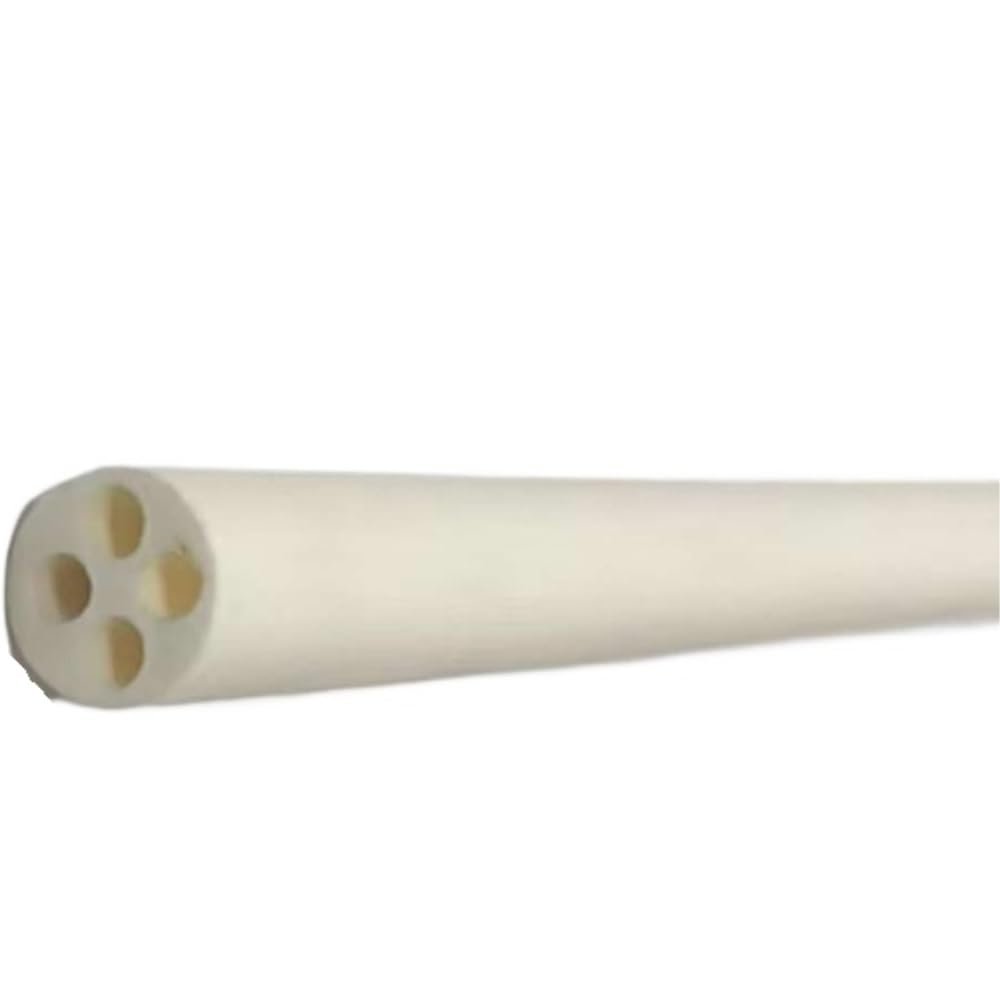 Industrial 4-Hole Alumina Ceramic Insulating Tube, Abrasion-Resistant, 1 Pc