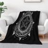 Black Minimalist Pentagram Plush Fleece Throw Blanket, 100 x 130 cm view 3