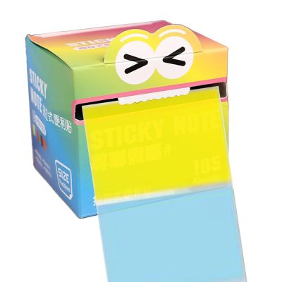 Transparent Sticky Notes, 105 Sheets, Colorful, Self-Adhesive, Waterproof, 7.5 x 7 x 7 cm