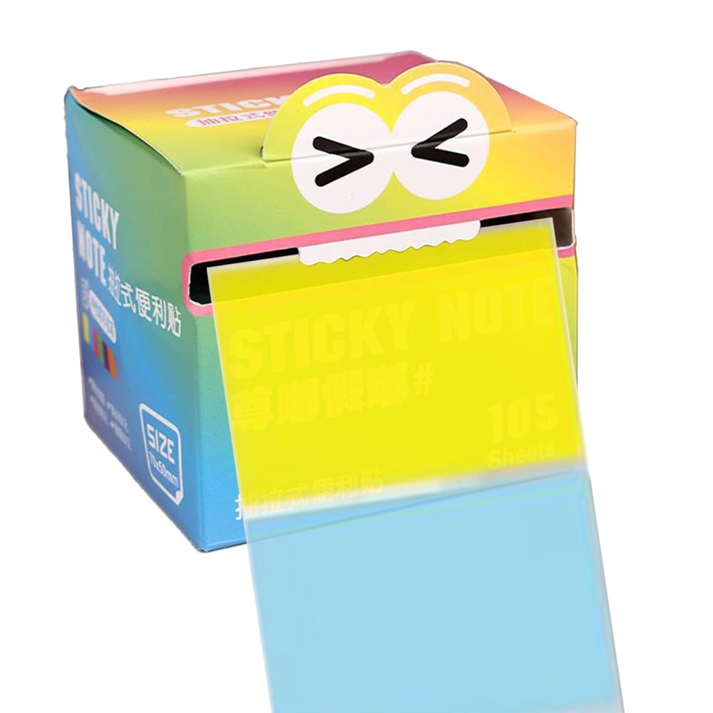 Transparent Sticky Notes, 105 Sheets, Colorful, Self-Adhesive, Waterproof, 7.5 x 7 x 7 cm