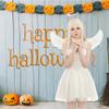 Dinntty 4-Piece Halloween Black and White Angel/Devil Cosplay Costume with Necklace, Gloves and Wings view 2
