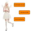 Dinntty 4-Piece Halloween Black and White Angel/Devil Cosplay Costume with Necklace, Gloves and Wings view 4