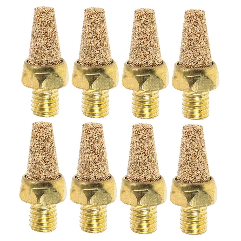 Garneck 8-Piece Copper Pneumatic Mufflers with PT Threads, Noise-Reducing, Compatible with Air Compressors