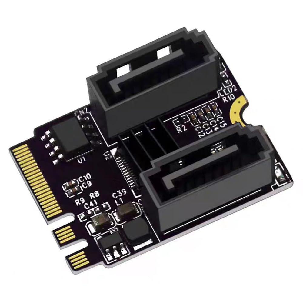 M.2 Key A+E Wi-Fi to SATA 3.0 Expansion Card, JMB582 HDD Adapter
