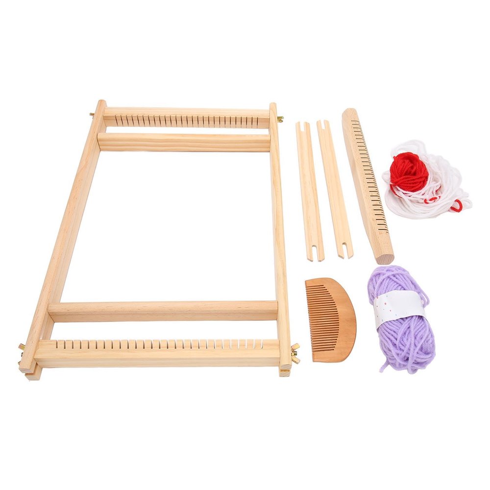 Cryfokt Weaving Loom Kit, Wooden Loom Set for Fine Motor Skills