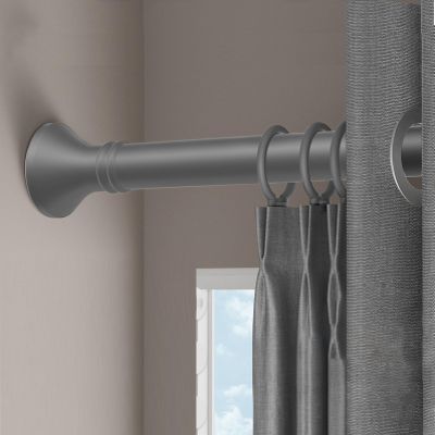 No-Drill Tension Curtain Rod, 33 mm Stainless Steel, Gray, 70–120 cm