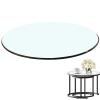 Round Glass Dining Table, Custom Size, Clear High-Gloss Crystal Top, 17.7–39.4 in. Diameter view 1