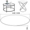 Round Glass Dining Table, Custom Size, Clear High-Gloss Crystal Top, 17.7–39.4 in. Diameter view 2