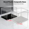 Tall Transparent Acrylic Display Case for Collectibles, Black Base, 30 x 30 x 50 cm view 3