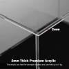 Tall Transparent Acrylic Display Case for Collectibles, Black Base, 30 x 30 x 50 cm view 4