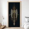 Viking 3D Door Decal, Norse Mythology Axe Wall Mural, Self-Adhesive Removable PVC, 80 x 200 cm view 2
