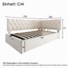 Merax Upholstered Daybed 90 x 190 cm with Hydraulic Storage, Beige Velvet, No Mattress view 2