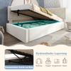 Merax Upholstered Daybed 90 x 190 cm with Hydraulic Storage, Beige Velvet, No Mattress view 4