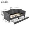 Merax Upholstered Daybed Sofa Bed with Storage, USB Type-C, 2 Drawers, 90 x 190 cm, Gray Linen view 2