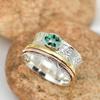 SILVERTROVE Lab-Grown Aquamarine Spinner Ring, Silver-Plated, Unisex view 2