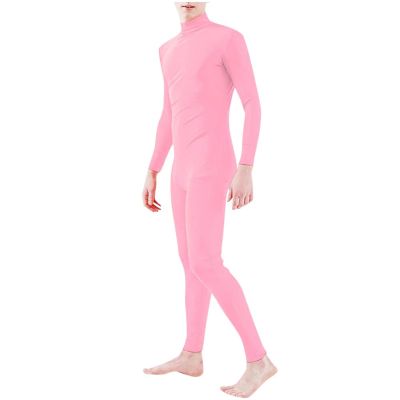 Nuqqichongtian Halloween Carnival Costume, Unisex Open-Face Cosplay Jumpsuit, Slenderman Second Skin, Pink, S