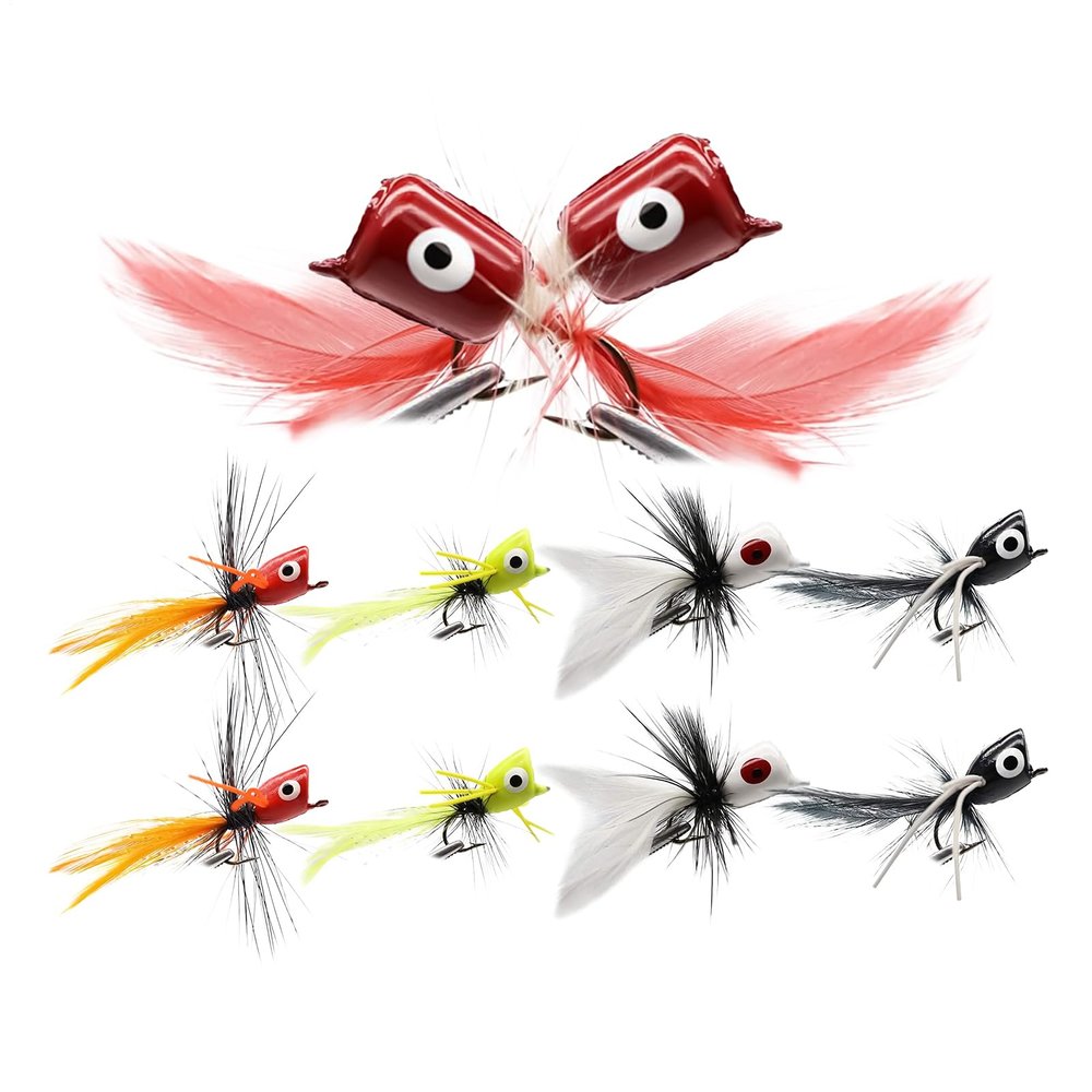 Pike Lures, 10-Piece Dry Fly Perch Lure Set
