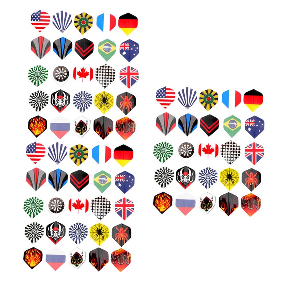 75 Replaceable PET Dart Flights with Various Patterns