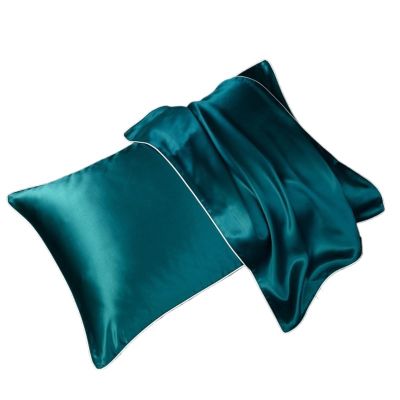 19 Momme Mulberry Silk Pillowcase, Skin-Friendly and Breathable, Peacock Blue, 50 x 70 cm