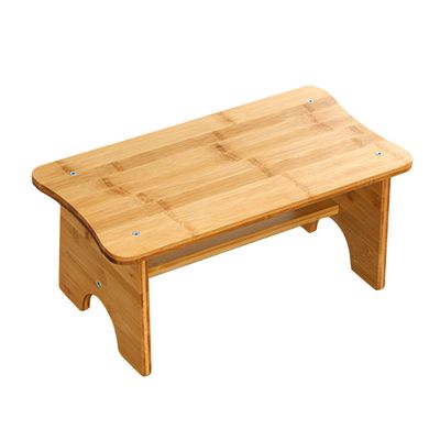 Yardenfun Non-Slip Toilet Stool, Multifunctional Lightweight Rectangular Wooden Footstool for Bathroom and Bedroom