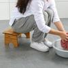 Yardenfun Non-Slip Toilet Stool, Multifunctional Lightweight Rectangular Wooden Footstool for Bathroom and Bedroom view 3