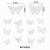 48-Piece 3D Butterfly Cake Decorations, White view 2