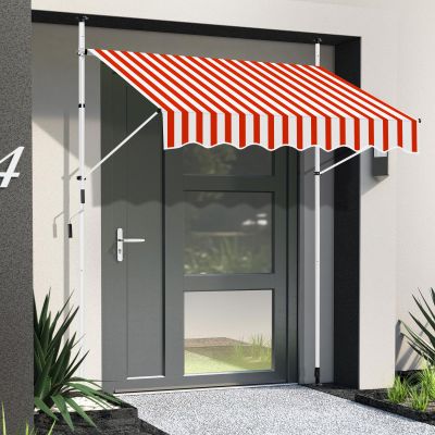 Manual-Crank Garden Awning, No Drilling, Waterproof, Height-Adjustable, 2–4 m Widths