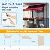 Manual-Crank Garden Awning, No Drilling, Waterproof, Height-Adjustable, 2–4 m Widths view 3