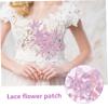 Operitacx 2-Piece Floral Lace Appliqués with Bead Embroidery, Embroidered Tulle Patches for DIY Clothing, Heat-Resistant and Durable for Wedding Dresses and Formal Outfits view 3