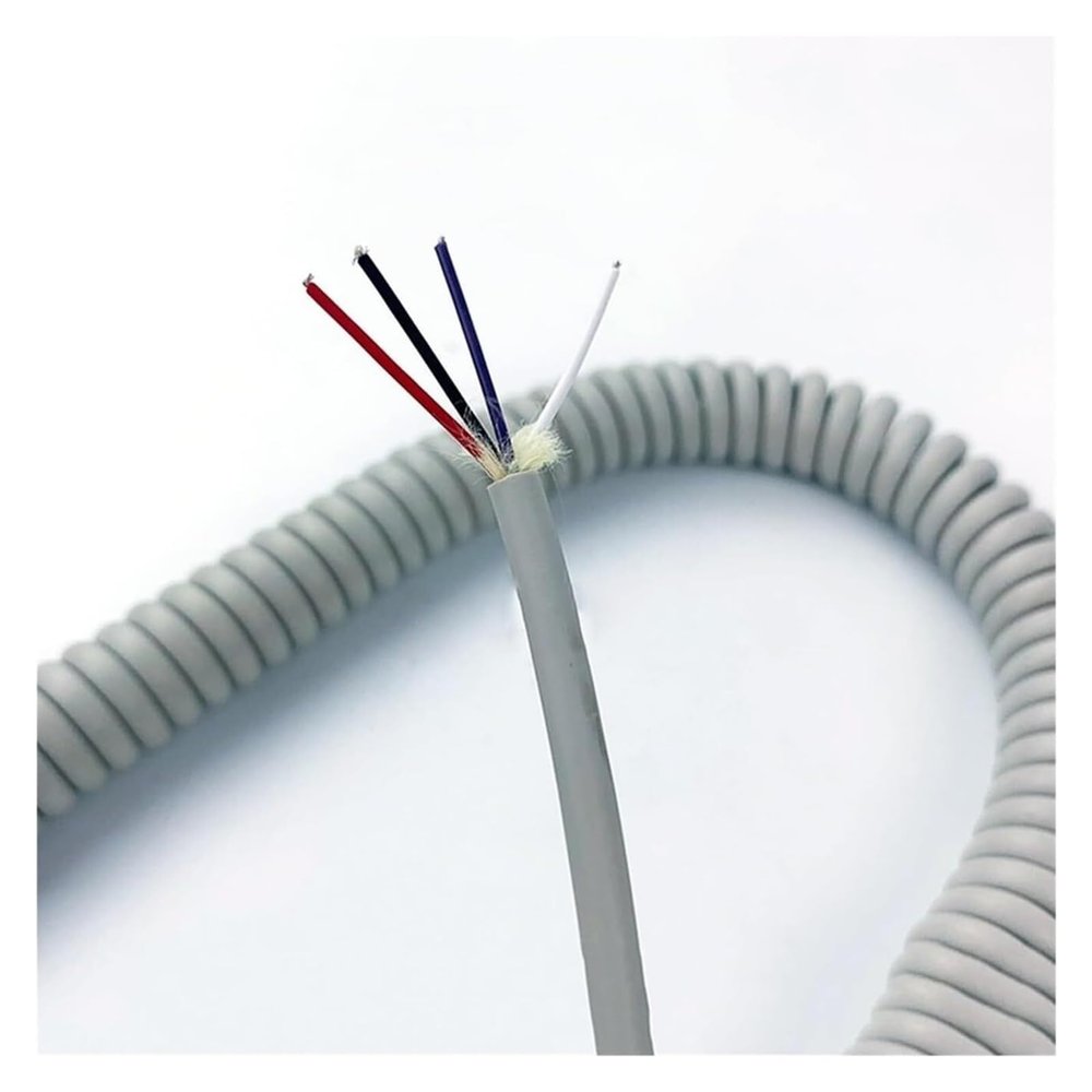 JNHGSHUAISDF 4-Core Coiled Power Cable, 0.3 mm², Gray