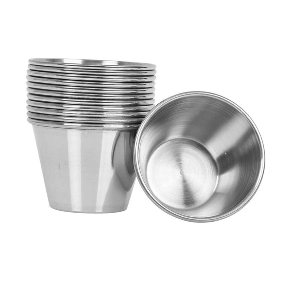 WATIIFUFU Stainless Steel Sauce Cups, 2.36-Inch Round Dip Bowls, 12-Pack