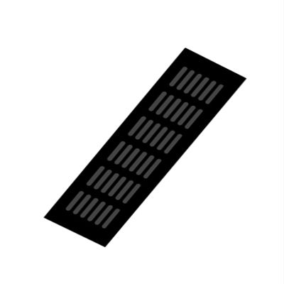 Black Aluminum Alloy Vent Cover, 50 x 250 mm (2 x 10 in)