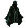 Women's Medieval Gothic Hooded Cloak Costume, Green, Size M view 2