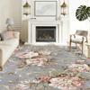 WQMMD Low-Pile Rug 140 x 210 cm, Vintage Gray-Pink Floral Pattern view 1