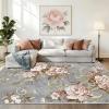 WQMMD Low-Pile Rug 140 x 210 cm, Vintage Gray-Pink Floral Pattern view 3