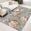 WQMMD Low-Pile Rug 140 x 210 cm, Vintage Gray-Pink Floral Pattern view 4