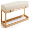 Non-Slip Outdoor Bench Cushion, Beige, 30 x 130 cm view 1