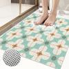 Shower Mat 40 x 60 cm, Non-Slip PVC Mat with Tile Pattern and Drainage Holes view 1