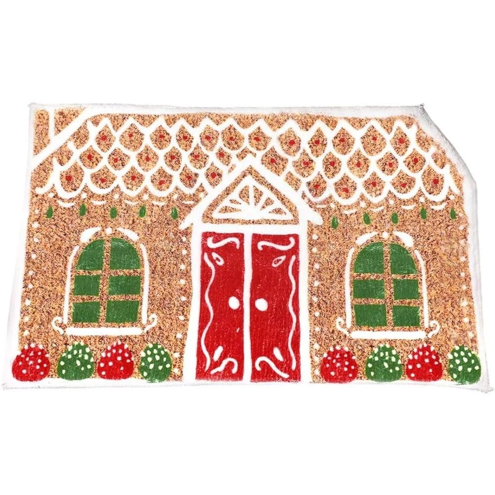 Lpitoy Christmas Gingerbread House Bath Mat, Non-Slip Bathroom Rug