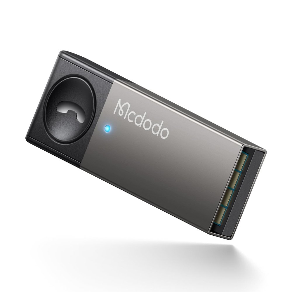 Mcdodo Bluetooth 5.0 Car Adapter for Hands-Free Calling & Music, USB-A Audio Transmitter with Multifunction Button (Smartphone Audio Only, SBC Codec)