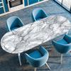 Oval Tablecloth with 3D Print and Elastic Edge, Extra-Large, Non-Slip, Waterproof, Marble 3, 114 x 142 cm view 1