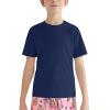 Rashguard Swim Shirt for Boys and Girls, UPF 50+, Short-Sleeve Sports T-Shirt, Navy, 9–10 Years view 1