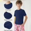 Rashguard Swim Shirt for Boys and Girls, UPF 50+, Short-Sleeve Sports T-Shirt, Navy, 9–10 Years view 3