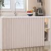 Dustproof Sliding Curtain for Open Shelves, Waterproof Linen, Self-Adhesive Track, Coffee, W90 x H90 cm view 1