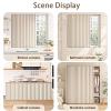 Dustproof Sliding Curtain for Open Shelves, Waterproof Linen, Self-Adhesive Track, Coffee, W90 x H90 cm view 2