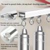 Dustproof Sliding Curtain for Open Shelves, Waterproof Linen, Self-Adhesive Track, Coffee, W90 x H90 cm view 4